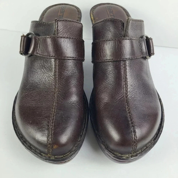 Born brown clogs with buckle detail - Picture 2 of 9